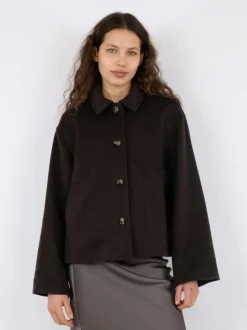 New Neo Noir Hamra Wool Jakke, , 34 Chocolate Brown