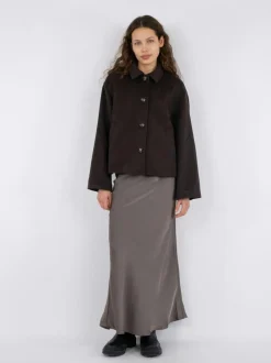 New Neo Noir Hamra Wool Jakke, , 34 Chocolate Brown