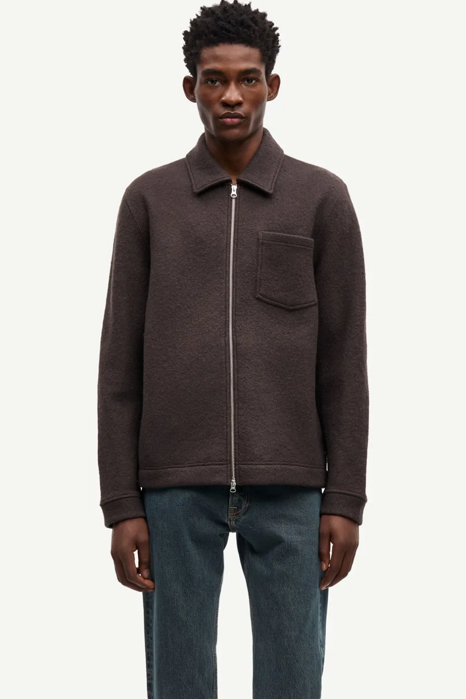 Discount Samsøe Samsøe Hannes Full Zip Cardigan, , M Turkish Coffee