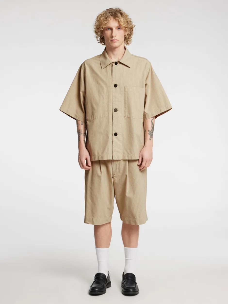 Discount Annarr Harki Kortærmet Overshirt, , M Weathered Teak W. Coconut Milk