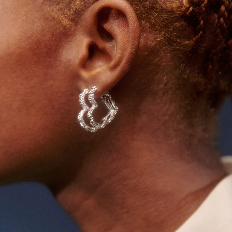 Best Camille Brinch Heart Crush Hoops, Silver
