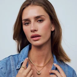 Sale Sif Jakobs Jewellery Heartbeat Halskæde, Gold Plated