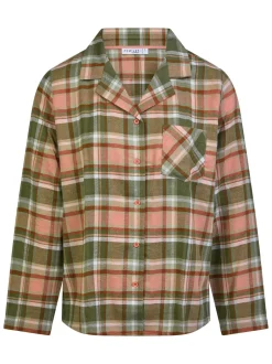 Femilet Heat Natskjorte, , 44 Green Blush Checks