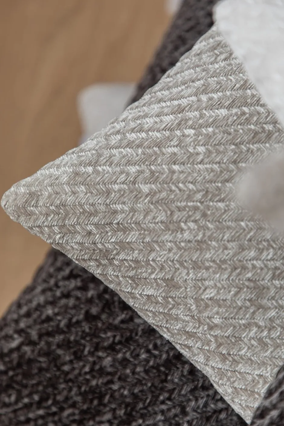 Hot Specktrum Herringbone Pude, , 50x70 cm Cloudy Grey