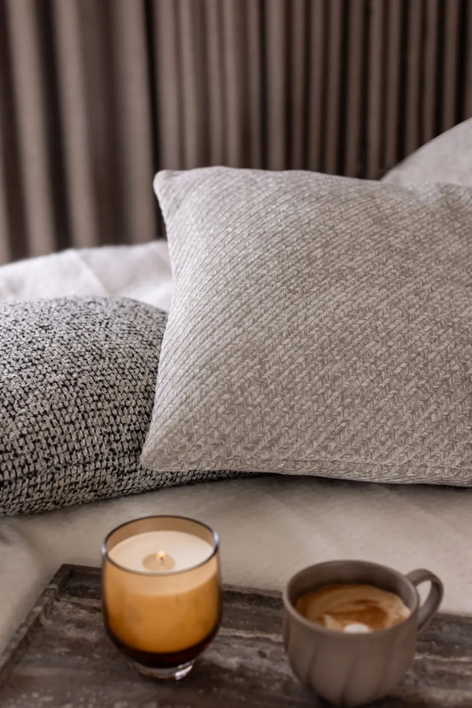 Hot Specktrum Herringbone Pude, , 50x70 cm Cloudy Grey