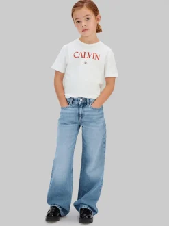 New Calvin Klein High Rise Wide Leg Jeans, , 164 cm Cloudy Blue