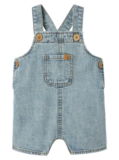 Sale Lil' Atelier Hilbert Denim Shortoverall, , 80 cm Light Blue Denim