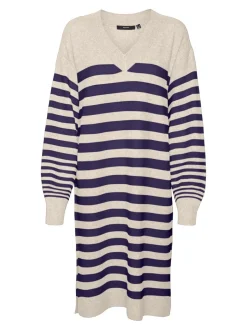 Vero Moda Hurricane Strikkjole, , XL Birch/Astral Aura