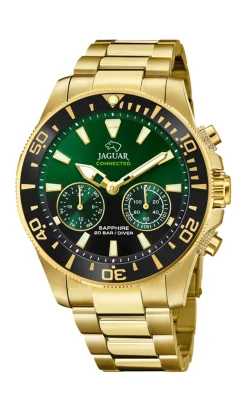 Sale Jaguar Hybrid J899 Herreur, /Sort, 46 mm Guld/Grøn