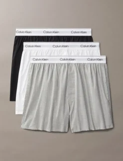 Online Calvin Klein Icon Cotton Stretch 3-pak Boxers, , XL Black/White/Grey Heather