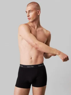 Sale Calvin Klein Icon Cotton Stretch Relaxed Dart 3-pak Trunks, , XL Black W Black Wb