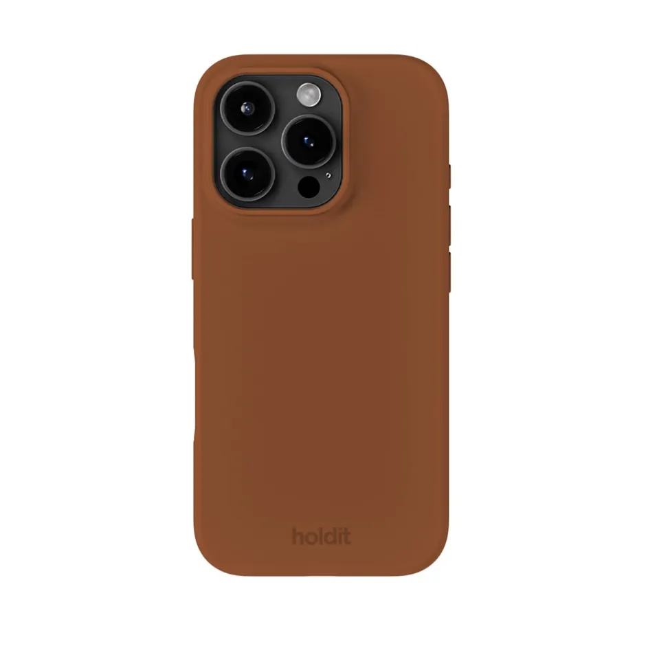 Outlet holdit Iphone 16 Pro Silikone Cover, Almond Brown