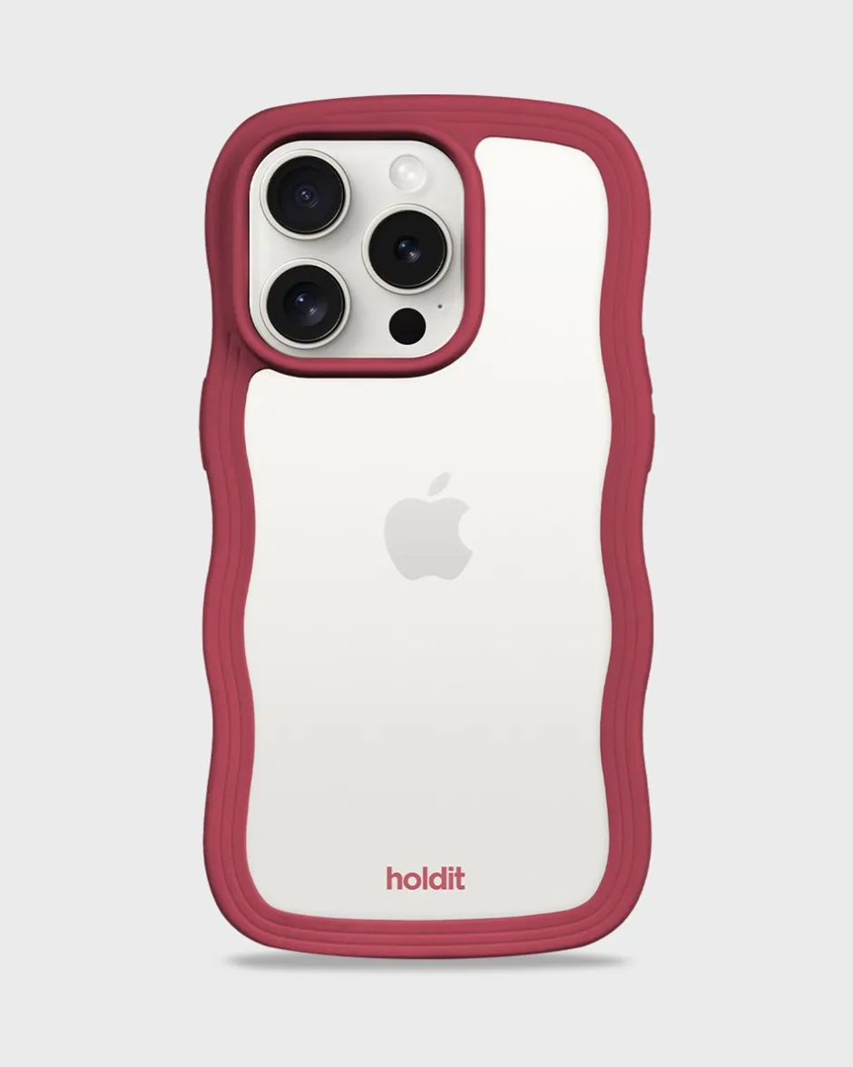 holdit Iphone 15 Pro Transparent Wavy Cover,*Dame Mobilcovers|Mobilcovers