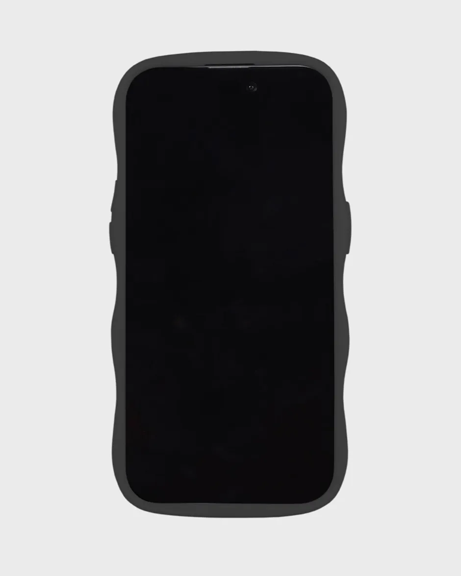 Best holdit Iphone 15 Pro Transparent Wavy Cover, Black/Transparent