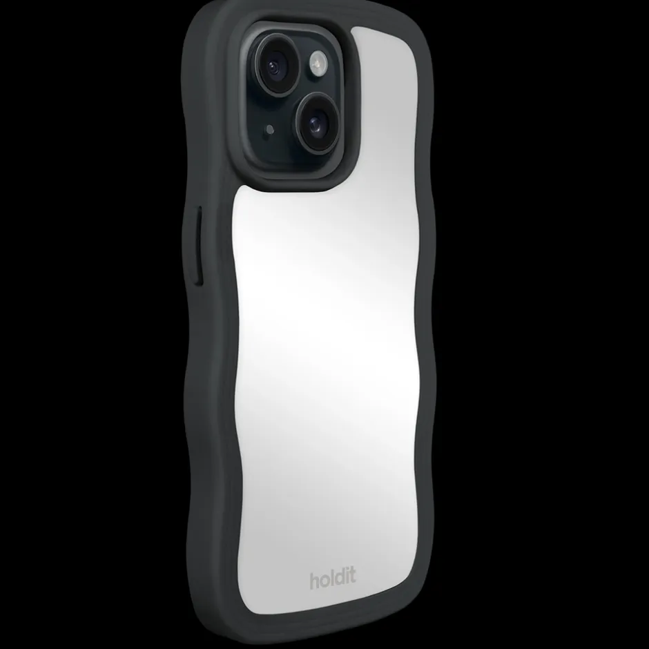 Discount holdit Iphone 15/14/13 Wavy Cover, Black/Mirror