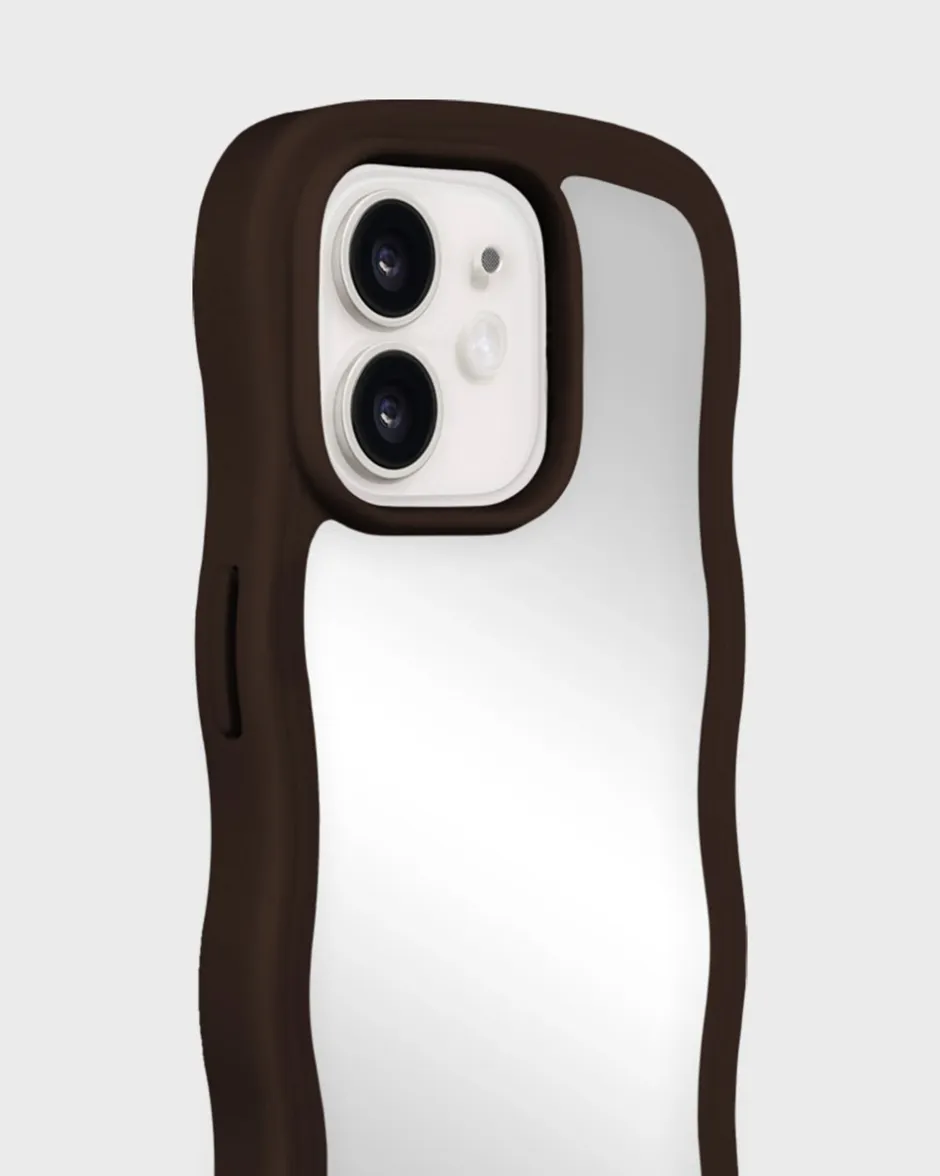 Online holdit Iphone 15/14/13 Wavy Cover, Chocolate/Mirror