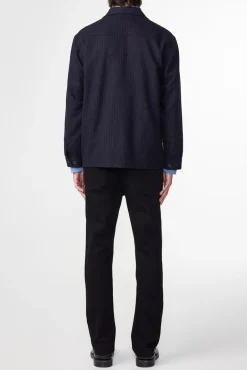 Online NN. 07 Isak Overshirt, , XXL Navy Stripe
