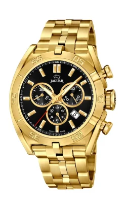 Outlet Jaguar J853 Herreur, , 46 mm Guld/Sort