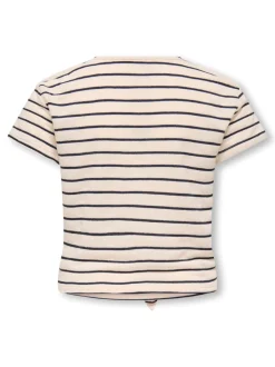 Online KIDS ONLY Jana Striped Knot T-shirt, , 134-140 cm Tofu Night Sky