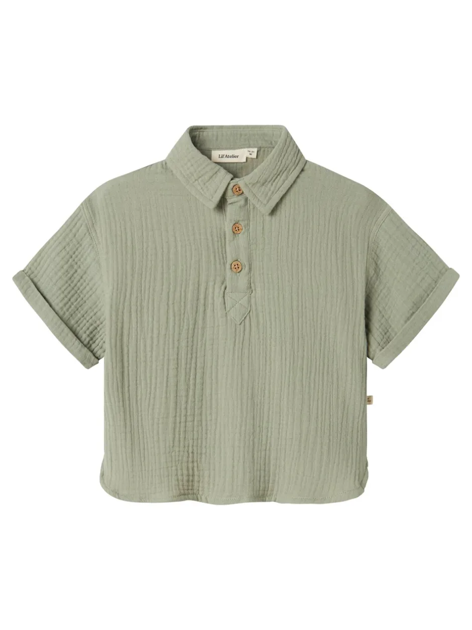 Hot Lil' Atelier Janu Loose Skjorte, , 116 cm Seagrass