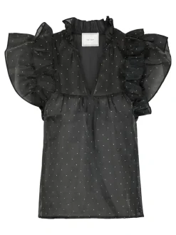 Neo Noir Jayla Bedazzled Top, , 36 Black