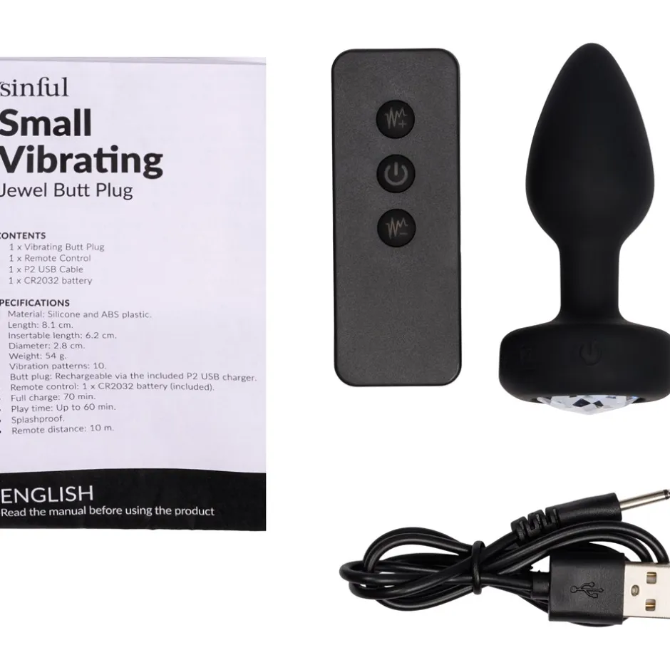 Sinful Jewel Vibrerende Small Butt Plug* Sexlegetøj