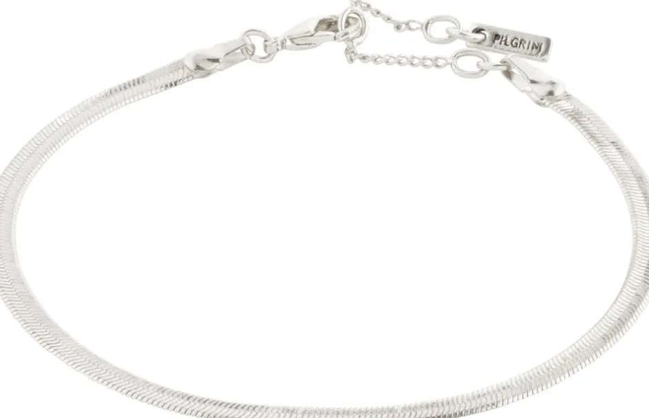 Online Pilgrim Joanna Flat Snake Chain Armbånd, , 16 cm Sølv