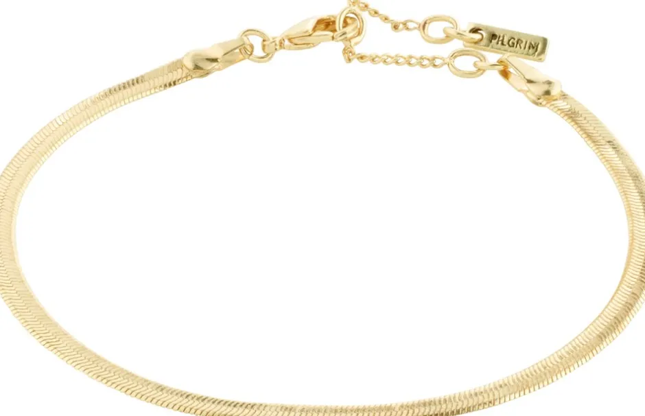 Pilgrim Joanna Flat Snake Chain Armbånd, , 16 cm*Dame Armbånd