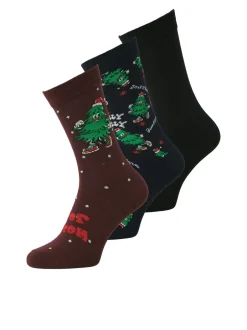 Jack & Jones Junior Jolly Giftbox Xmas Tree 3-pak Strømper, , 38-43*Børn Sokker & Strømper