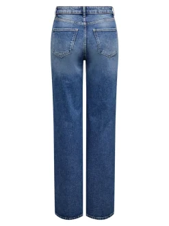Best ONLY Juicy Højtaljede Jeans, , W32/L32 Dark Blue Denim