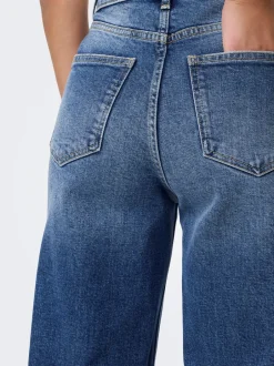 Best ONLY Juicy Højtaljede Jeans, , W32/L32 Dark Blue Denim