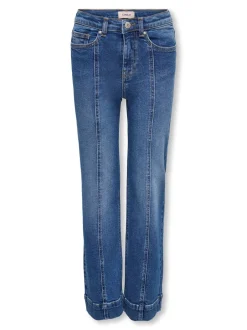 Online KIDS ONLY Juicy Pleat Wide Jeans, , 164 cm Medium Blue Denim