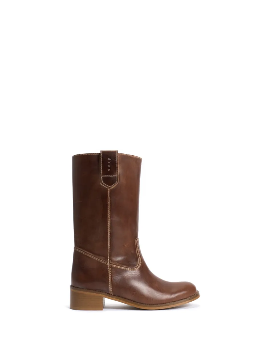Sale Dico Copenhagen Julia Gaucho Escovado Støvler, , 39 Cognac