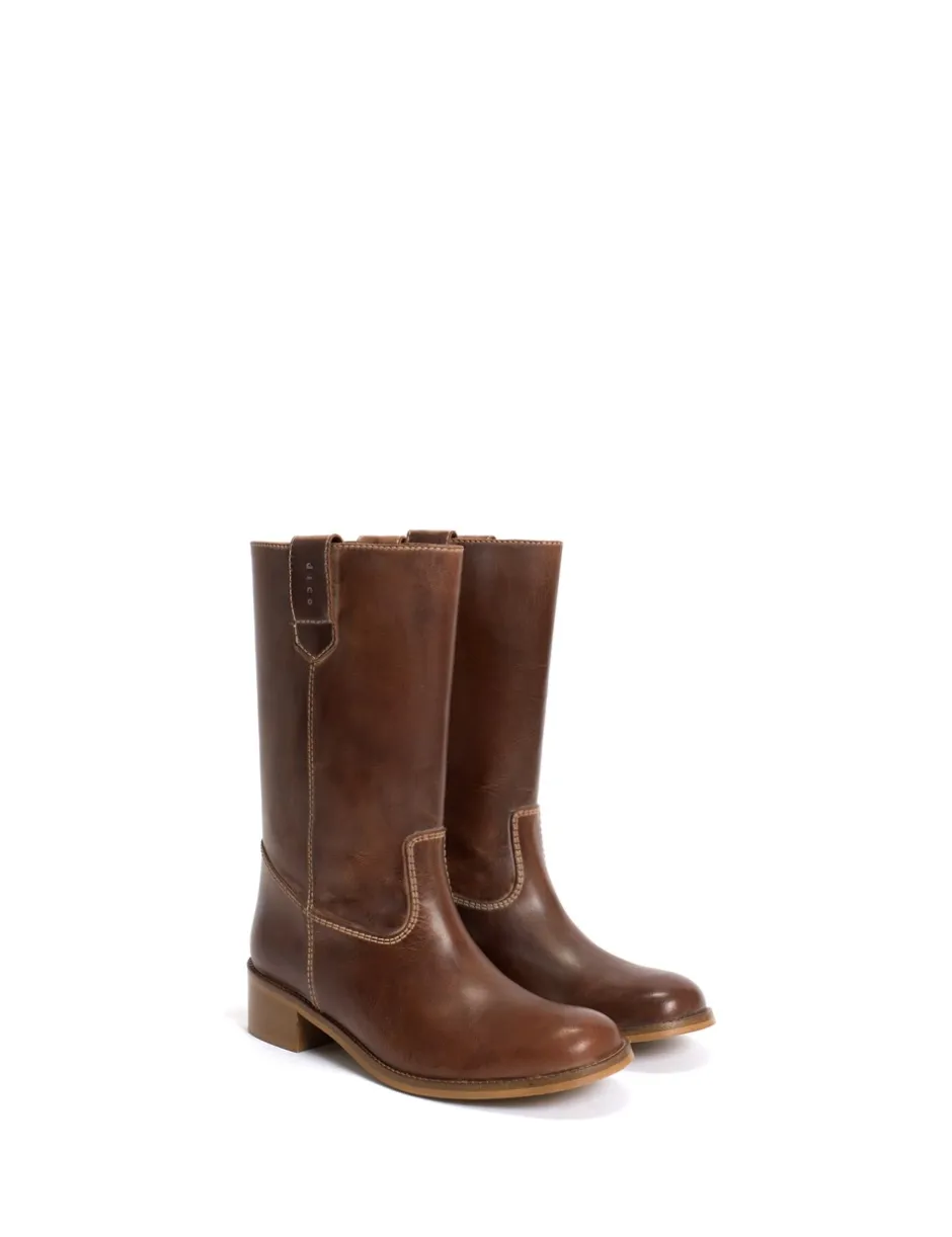 Sale Dico Copenhagen Julia Gaucho Escovado Støvler, , 39 Cognac