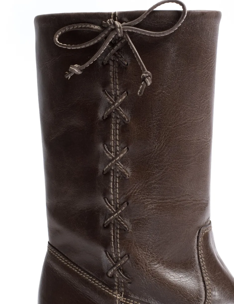 Clearance Dico Copenhagen Julia Gaucho Laces Støvler, , 39 Dark Brown
