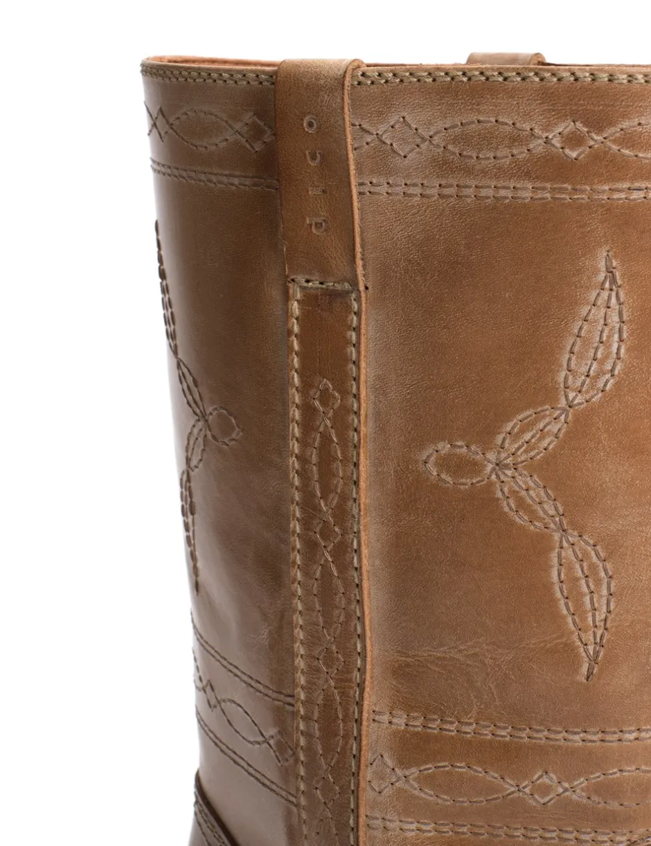 Discount Dico Copenhagen Julia Western Stitching Støvler, , 40 Dark Tan