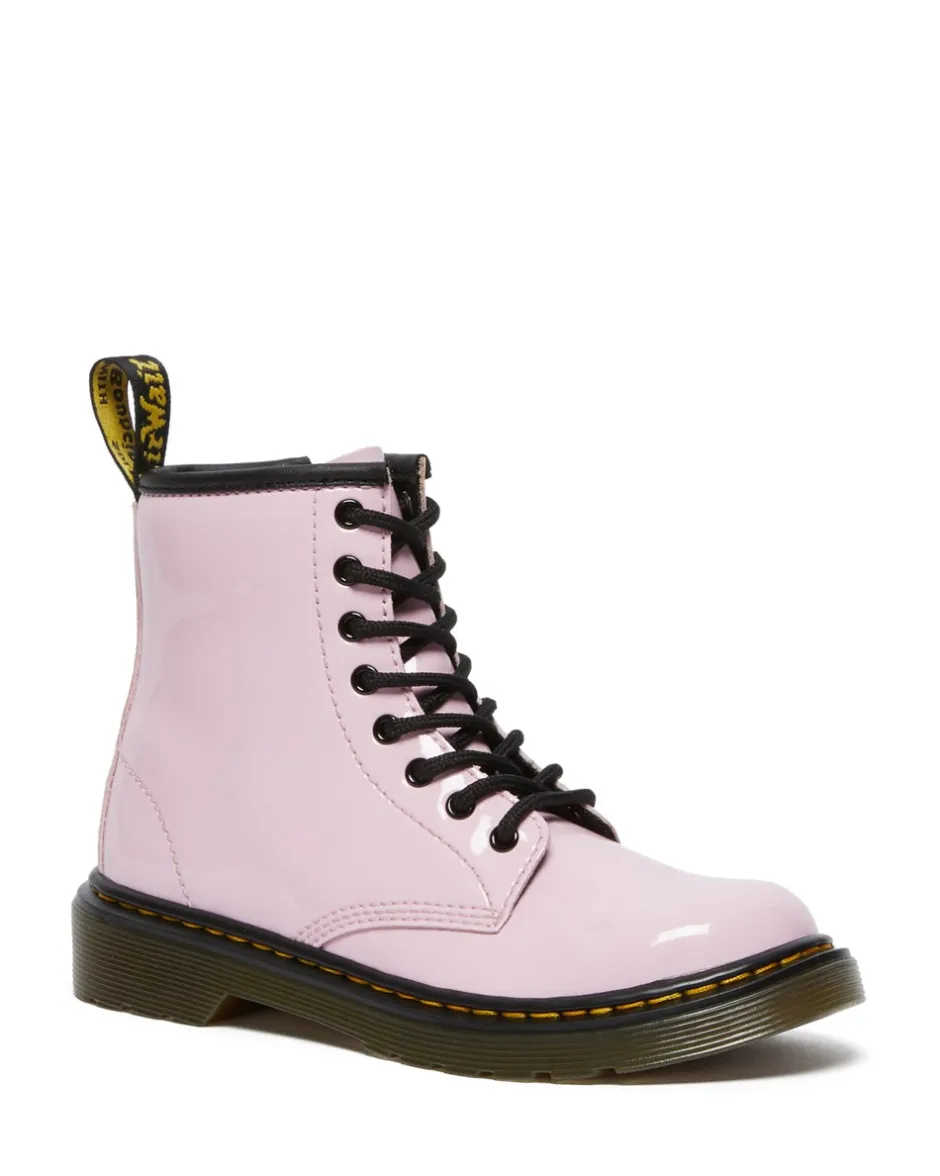 New Dr. Martens Junior Patent Leather Ankle Støvle, , 33 Pale Pink