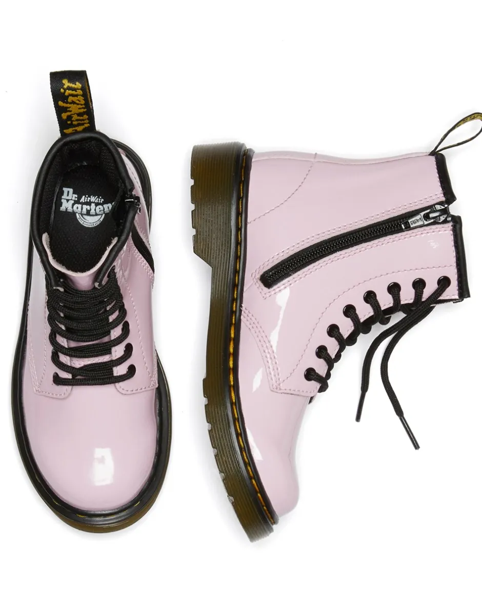 New Dr. Martens Junior Patent Leather Ankle Støvle, , 33 Pale Pink