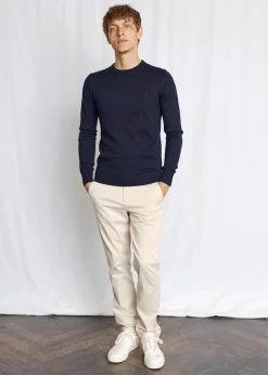 Discount Bruun & Stengade Jupiter Regular Fit Striktrøje, , L Navy