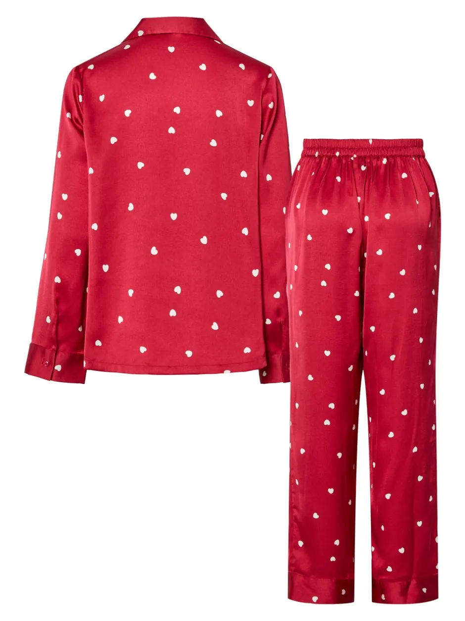 Online Pieces Jytte Xmas Satin Natsæt, , S Savvy Red