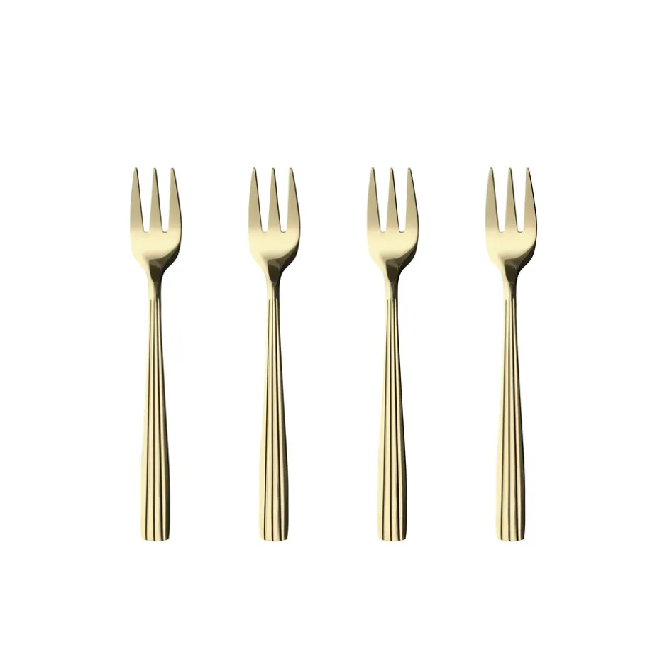 Outlet RAW Kagegaffel, , 4 Dele Champagne Guld