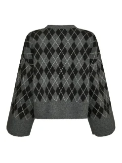 Neo Noir Kick Check Knit Striktrøje, , 38*Dame Strik & Sweatshirts