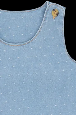 Hust & Claire Kis Dotty Kjole, , 92 cm Blue Denim