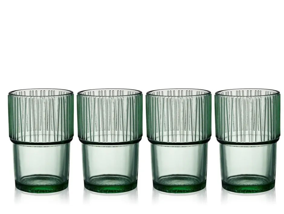 Bitz Kusintha 4-pak Cafeglas, Grøn, 38 cl* Glas