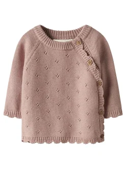 Online Lil' Atelier Laguna Wrap Knit Cardigan, , 80 cm Misty Rose