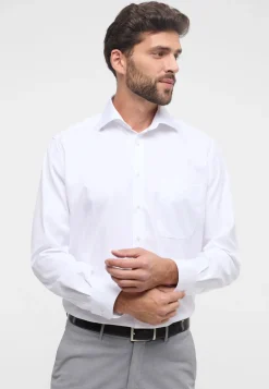 Best Eterna Langærmet Comfort Fit Skjorte, , 44 Hvid