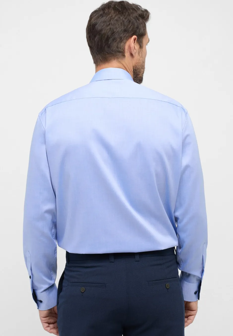Clearance Eterna Langærmet Comfort Fit Skjorte, , 40 Blå