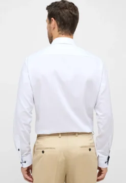 Clearance Eterna Langærmet Modern Fit Skjorte, , 44 Hvid