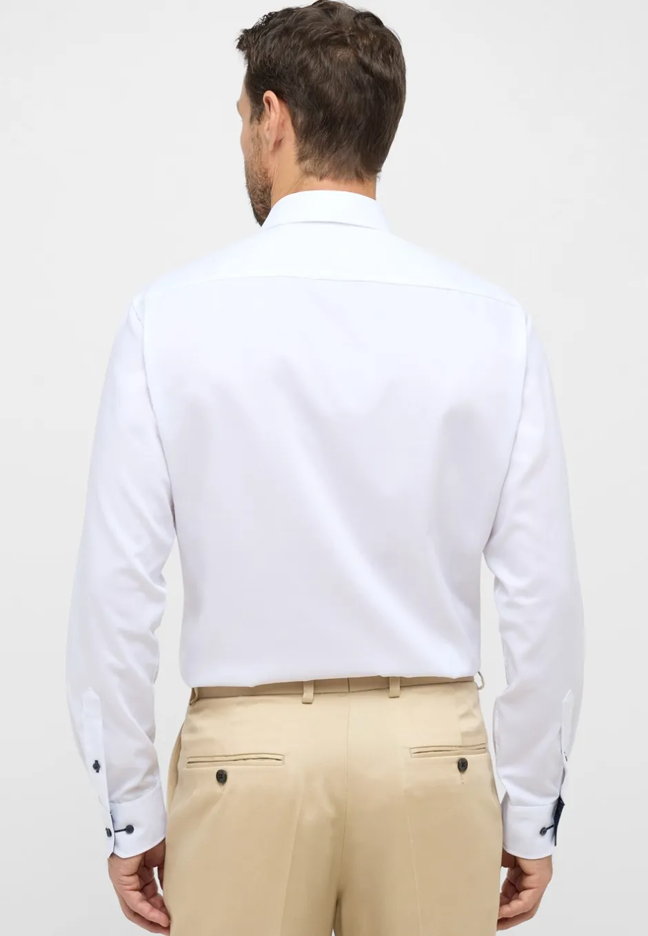 Clearance Eterna Langærmet Modern Fit Skjorte, , 44 Hvid