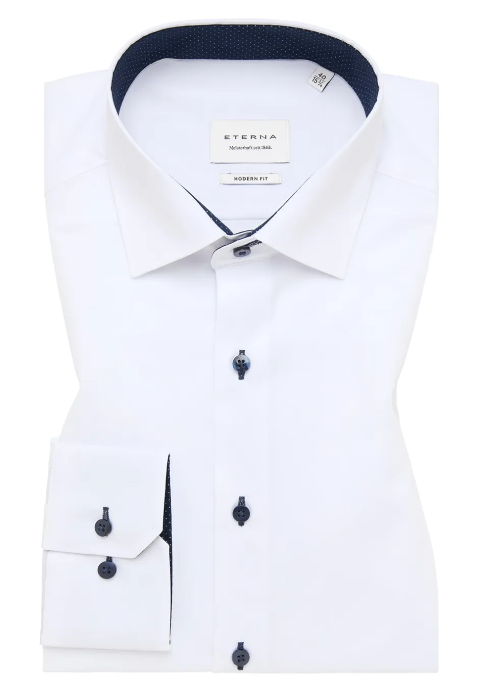 Clearance Eterna Langærmet Modern Fit Skjorte, , 44 Hvid